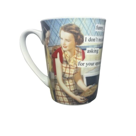 Red and White Mug with Vintage Humor Design - Picture 3 of 7